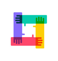 Team Work Hand Holding Each Other Logo Icon