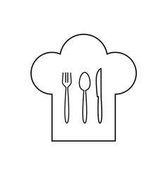 Fork Spoon Knife Logo With Chef Hat Icon