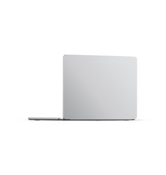 Laptop Backside View Silver Mockup