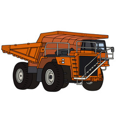 Orange Mining Dump Truck