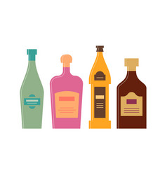 Set Bottles Of Vermouth Liquor Beer Rum Icon