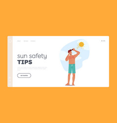 Sun Safety Tips Landing Page Template Man