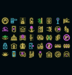 Avoid Contact Icons Set Neon