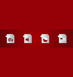 Set Raw File Document Wma Ppt And Pdf Icon