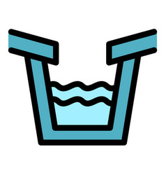 Trough Gutter Icon Color Outline