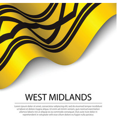 Waving Flag Of West Midlands Is A County