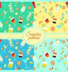 Collection Of Seamless Patterns With Cocktail