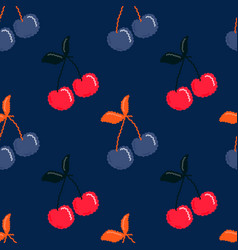 Cute Cherry Seamless Pattern Hand Drawn Cherries