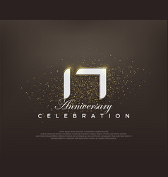 Modern Number 17th Elegant Anniversary