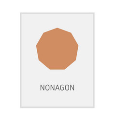 Nonagon Geometric Shape Flash Card Element Symbol