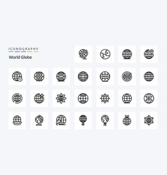 25 Globe Line Icon Pack