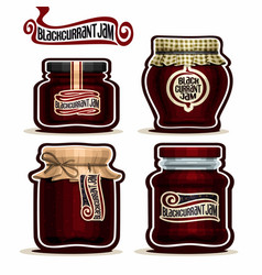 Blackcurrant Jam In Glass Jars