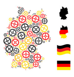 German Map Mosaic Clock Gear Items In