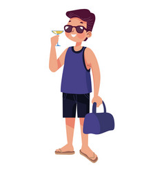 Male Tourist Drinking Cocktail