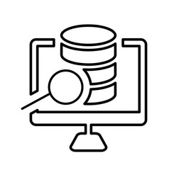 Big Data Analysis Icon Line Outline Design