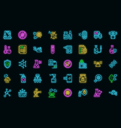 Chemical Control Icons Set Neon