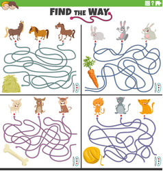 Find The Way Maze Games Set With Animal Characters