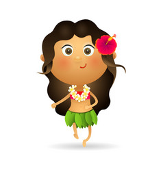 Smiling Hawaiian Girl Dancing