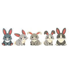 Collection Of Cute Little Rabbits