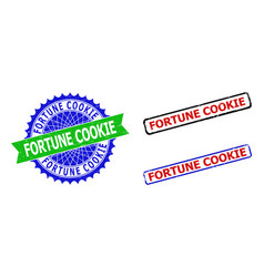 Fortune Cookie Rosette And Rectangle Bicolor Seals