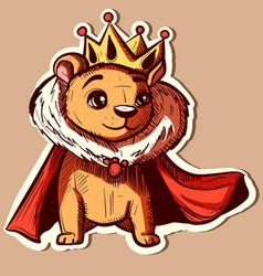 A Cute Lion Wearing Royal Clothes