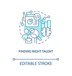 Finding Right Talent Turquoise Concept Icon