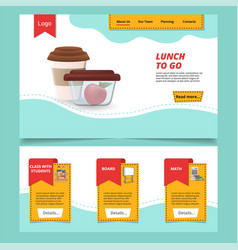 Lunch To Go Flat Landing Page Website Template