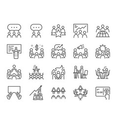 Meeting Line Icon Set