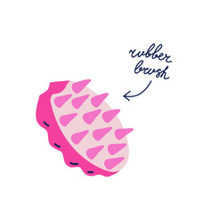 Pink Rubber Brush Isolated Clipart Haircare Item