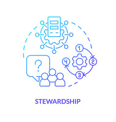 Stewardship Blue Gradient Concept Icon