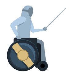 Wheelchair Fencing Icon Cartoon Sport