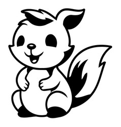 Cute Cartoon Squirrel Isolated On A White