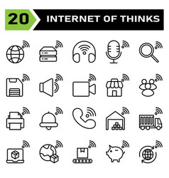 Internet Of Things Icon Set Include World Earth