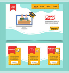 Online School Flat Landing Page Website Template