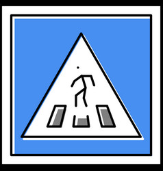 Pedestrian Road Sign Color Icon