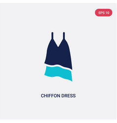 Two Color Chiffon Dress Icon From Clothes Concept