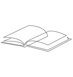 Continuous One Line Drawing Open Book