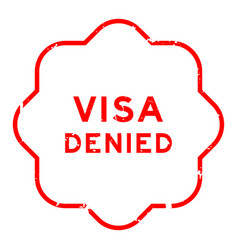 Grunge Red Visa Denied Word Rubber Seal Stamp On