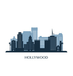 Hollywood Skyline Monochrome Silhouette