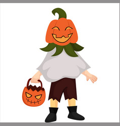 Scary Halloween Costume Pumpkin Character Design