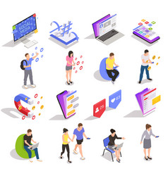 Social Media Isometric Icons