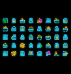 Toilet Filler Icons Set Neon