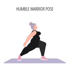 Young Woman Doing Humble Warrior Pose Yoga Workout