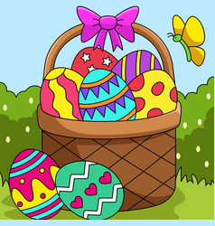 Easter Basket Colored Cartoon