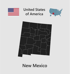 Map State New Mexico Flag And Usa