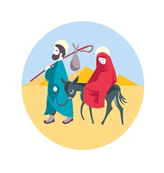 Mary And Joseph Flee To Egypt Nativity Jesus Illus