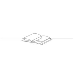 Open Book Continuous One Line Drawing Education