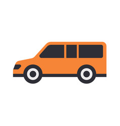 Orange Car Side View Icon On White Background