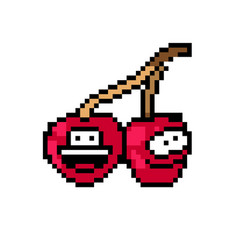 8 Bit Pixel Red Smile Cherry