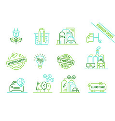 Green Hydrogen Production Icons Collection